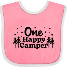 Inktastic One Happy Camper Baby Bib Tent Stars Trees Clothing Infant