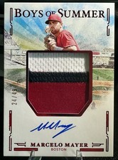 MARCELO MAYER 2025 Panini Boys of Summer Jumbo Patch ON CARD Auto /49 Red Sox