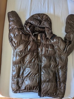 Herren Braune Puffer Champion Jacke Größe XL Vintage Retro