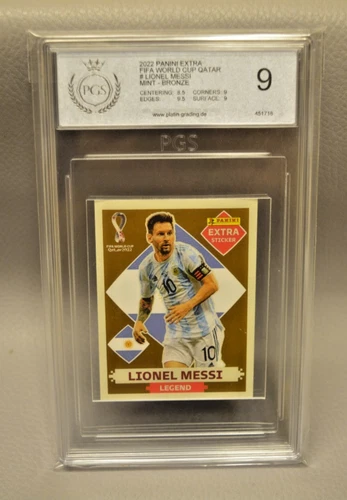PGS 9 Panini Soccer World Cup 2022 Extra Lionel Messi Argentina Bronze No PSA
