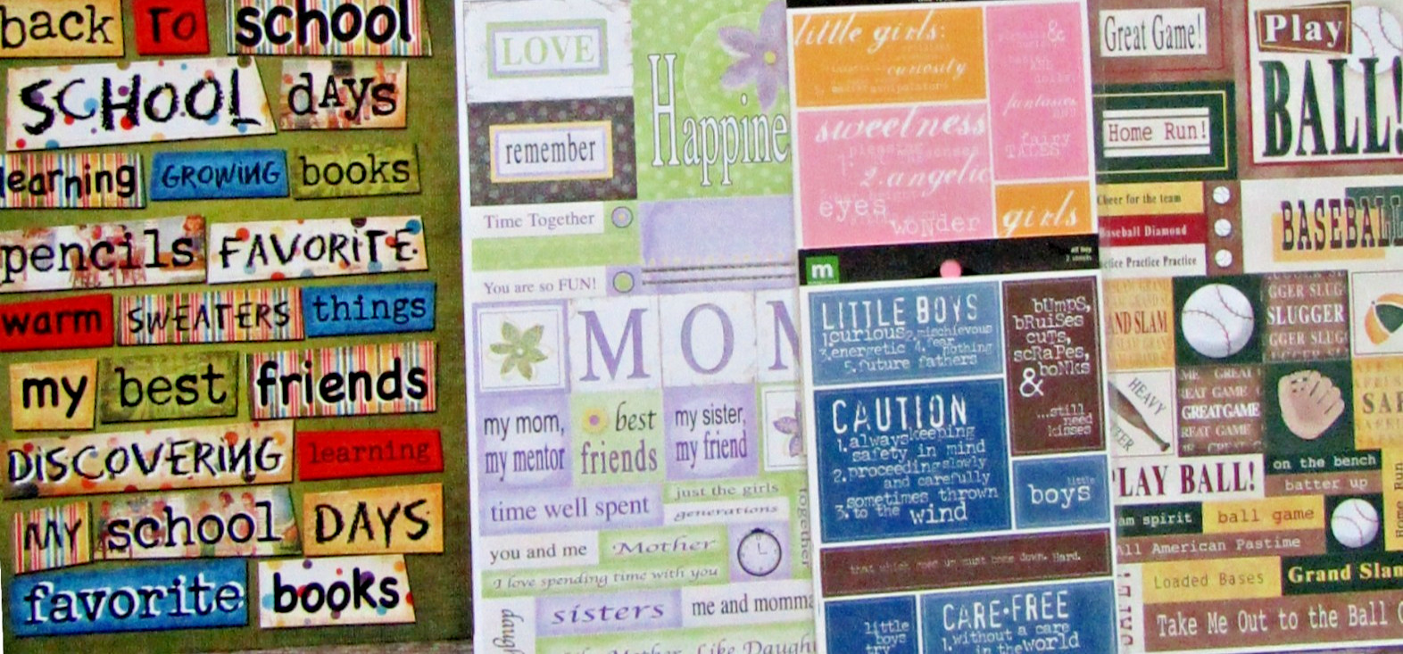 Cardstock Stickers Scrapbook, Cards, Crafts  ** YOU CHOOSE ** Various Themes