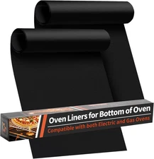 Oven Liners 2 Pack 17"x25" Heavy Duty Reusable Mats for Electric/Gas
