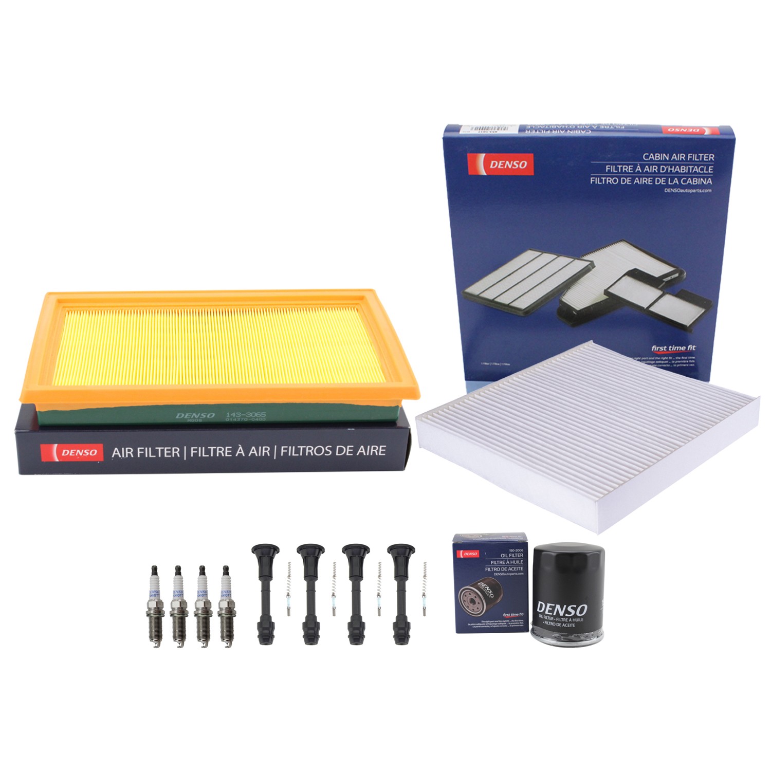 Denso Tune Up Kit 4 Spark Plugs  Boots Kit for Altima Sentra 2.5L L4 MFI QR25DE