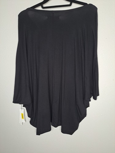 Neu mit Etikett Donna Karan Nachtwäsche klassisches Schlafshirt Modal Strick schwarz Dolman Slv XL - Bild 8 von 10