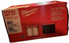 Milwaukee 2-Pack 49-90-1900HW HEPA  Wet Filter Kit f/ 0880/0960/0970 Vacuums