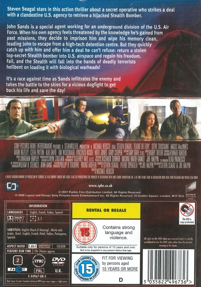Flug Of Fury (2007) DVD, Steven Seagal, Mark Bazeley, Steve Toussaint - Bild 2 von 2