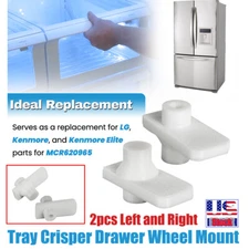 For LG Refrigerator Vegetable Tray Crisper Drawer Wheel Mount MCR620965 L+R 2PCS