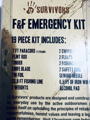 Fish and Fire bugout bag Kit 19 Piece Survival fishing Camping Set fire staring - Picture 7 of 8