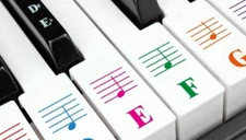 Piano Keyboard Stickers Key Colorful Large Letter Removable Sticker