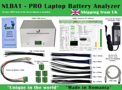 Professioneller Laptop Akku Analysator NLBA1 zum Aufladen Entladungstest Kalibrieren