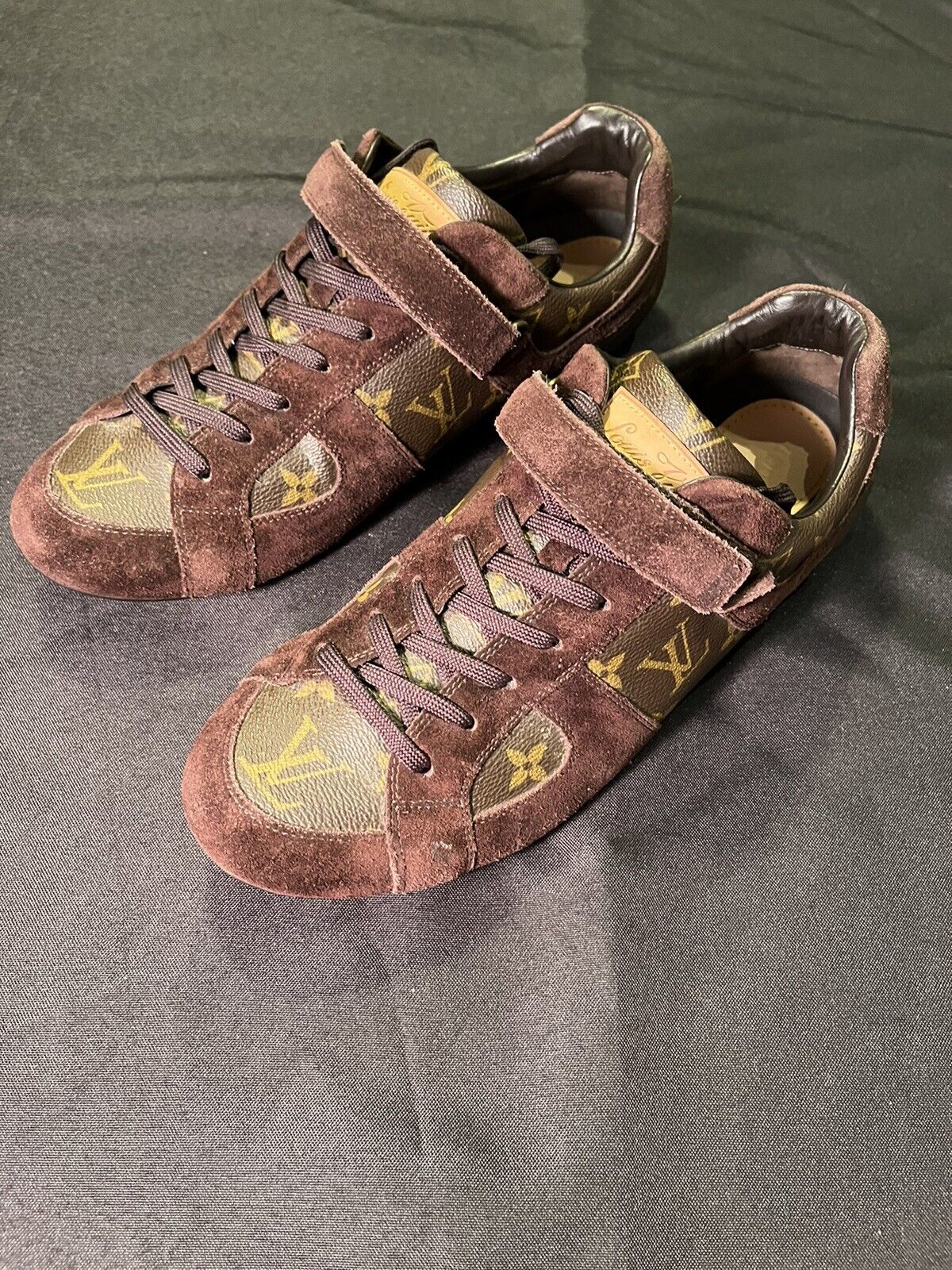 Louis Vuitton Slalom Low Top Brown LV Monogram Sneakers Size 9.5