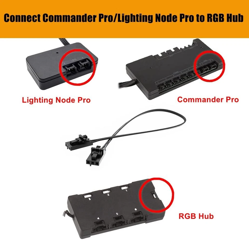 Câble RGB Fan Connect pour câble adaptateur Corsair RGB Fan Hub câble adaptat... - Photo 2/4