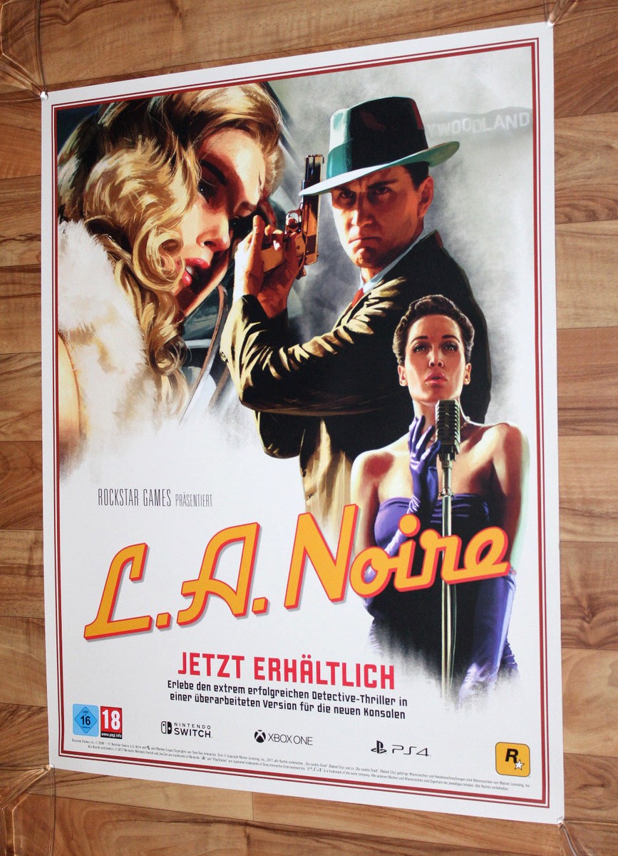 L.A. Noire Rare Promo Poster 76x59.5cm Nintendo Switch PlayStation