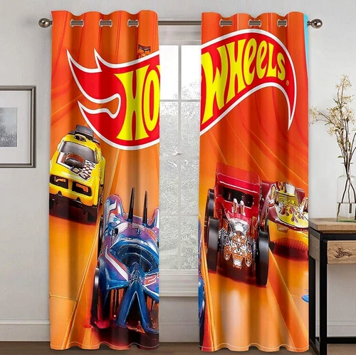 Kids Boys 3D Hot Wheels Bedroom Drapes Cartoon Blackout Curtains Ring Top Eyelet - Picture 17 of 20