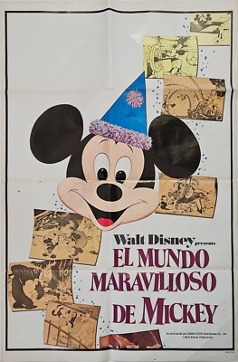 VINTAGE DISNEY POSTER ~ Mickey Mouse Anniversary Show 1968 Spanish