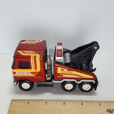 Vintage Buddy L Pressed Steel Heavy Duty Tow Truck w/ Red Lights  Lift - Japan
