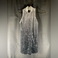 Balera Girls dance, costume silver, black sequence dress- LC size 7/8