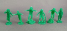 Marx Astronauts Mystery Space Ship Vintage 1960s Green Plastic Figure Lot of 6