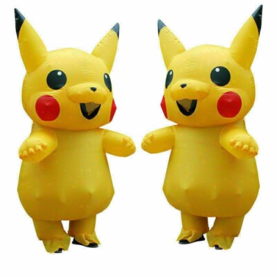 Unisex Maskottchen Pikachu aufblasbares Kostüm Cosplay Halloween lustiges Kleid