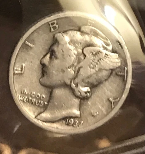 1937-s. Mercury Dime,  VF, Scarce
