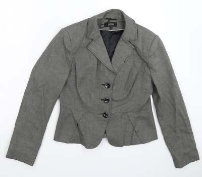 Marks and Spencer Damen Grau Polyestermischung Anzugjacke Größe 12