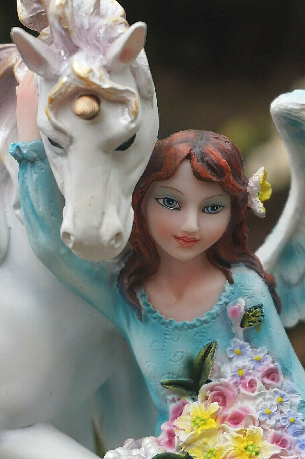 Statuette fée elfe licorne 15490 objet déco heroic fantasy