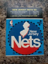 1981 Fleer Basketball - NEW JERSEY NETS Team Logo Sticker Card Ver 1 BLUE