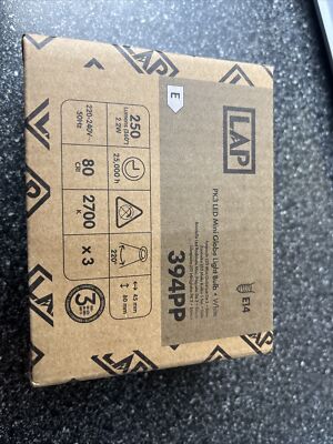 3 Stück x LAP E14 LED Leuchtmittel 2,2W 2700K Mini Globen Brandneu 394PP