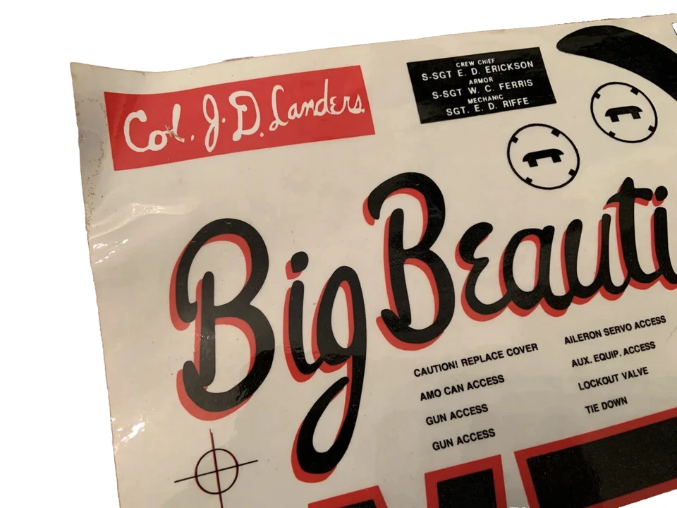 STICKERS ONLY!!!!!! Top Flite P-51D Mustang RC Model Airplane Kit Vintage READ! - Image 2 of 4