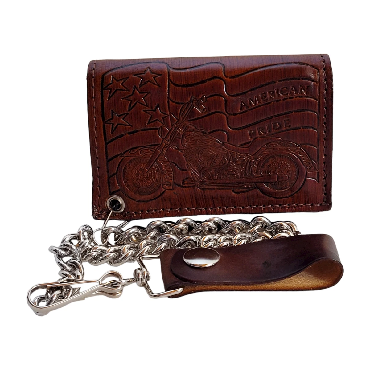 Leather Trifold Chain Wallets in USA