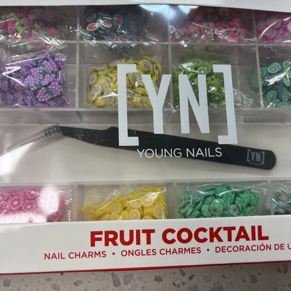 YOUNG NAILS Fruit Cocktail 4000+ Charms With Tweezer Kit—New In Box— - Image 4 of 4