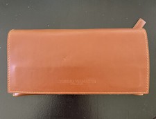 Giorgio Valmassoi Brown Leather Glasses Case Wallet With Magnetic Closure