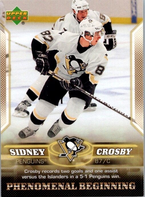 2005-06 -Sidney Crosby- Upper Deck Phenomenal Beginning Rookie Hockey Card #7