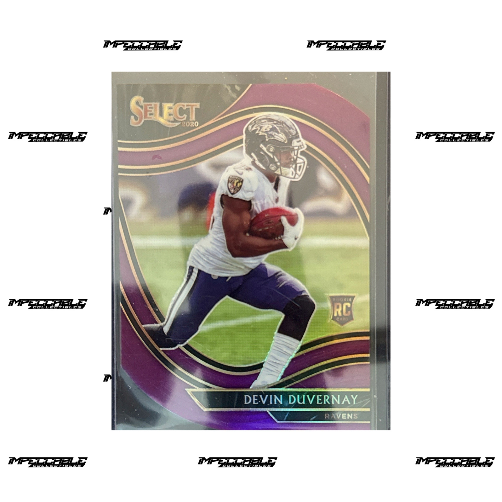 2020 Panini Select - Field Level Purple Prizm Die-Cut #377 Devin Duvernay (RC)