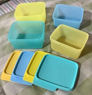 Set of 4 500ml Multicolour Tupperware Keep Tab Plastic Container Set 