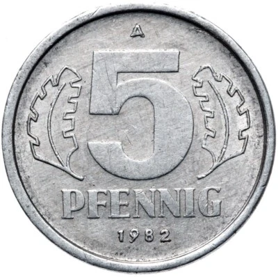 Deutschland DDR - Münze - 5 Pfennig 1982 A - Berlin - SELTEN ! - Bild 1 von 2