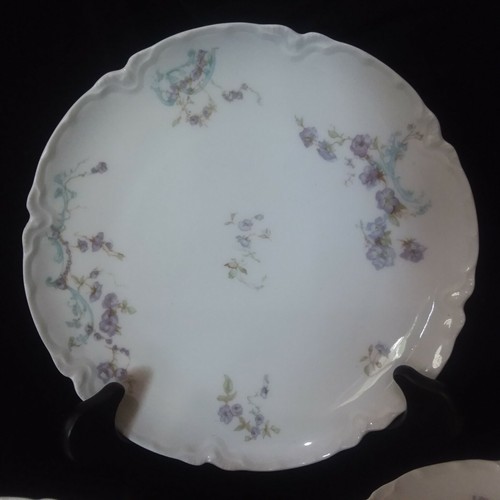 6 H & Co L France Haviland Limoges for Leighton Bros 7 3/8" Plates Purple Flower - Picture 3 of 9