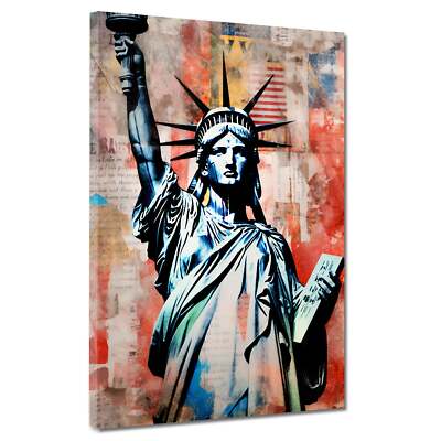 Freiheitsstatue Pop Art Colour Leinwandbild Wandbild Kunstdruck XL Wanddeko