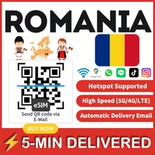 [eSIM] Romania eSIM e-SIM card Travel Sim card Tarjeta eSIM Dato Data only 🛜A+