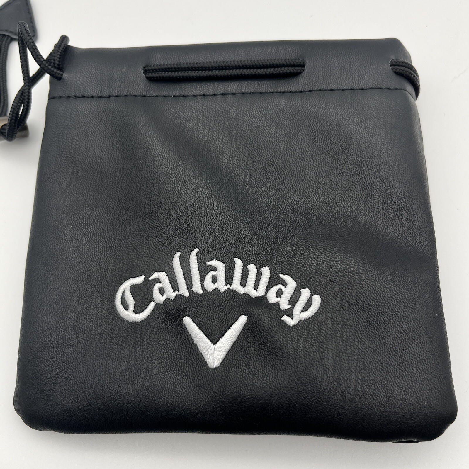 New Callaway EPIC STAR Black Leather Valuables Pouch - Draw String