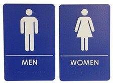 Made - Men's and Women's Restroom Signs ADA-Compliant Bathroom Door Signs for...