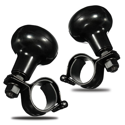 Zone Tech 2xAuto Heavy Duty Suicide Knob Car Black Steering Wheel Spinner Handle