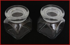 3 inch Square Clear Glass Jar w/ Sealed Lid Food Storage Air Tight Canister NEW