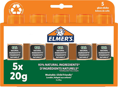 Elmer's Stick Kleber – 20g, Waschbar, Aus 93% Natürlichen Inhaltsstoffen, Für Schule & Basteln