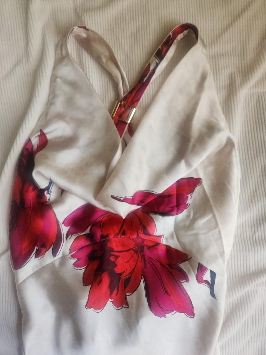 white dress with red flowers zara NWT. Zara White/Red Floral Print Mini Dress