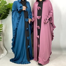 Dubai Women Abaya Long Robes Hooded Loose Kaftan Batwing Sleeve Islamic Gown New