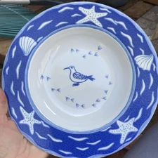 Seashore # 0002 By Muirfield Pasta Bowl Shallow Bowl Made In Poland Masuda 8.75”