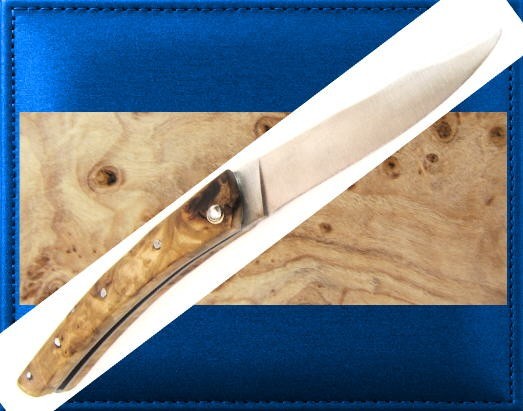 * UNIQUE FOLDING KNIFE LE THIERS * MOTHER BIRCH * GUILLOCHÉ SPRING * FRANCE *
