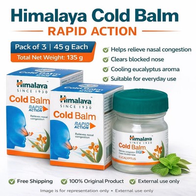 Himalaya Cold Balm 45g Natural Relief Comfort Support Pack of 3 free shipping