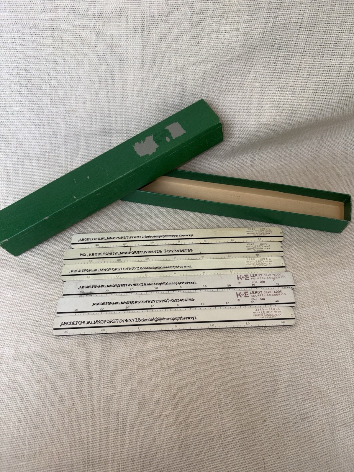 vintage Lot Of 6 K&E Leroy Lettering Templates 3240. Keuffel & Esser Co., 120CL